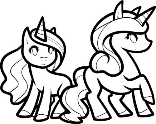 Unicorn Friends coloring page