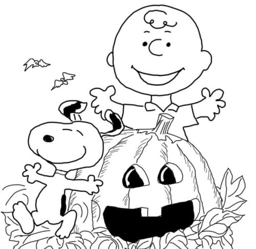 Charlie Brown On Halloween Coloring Page