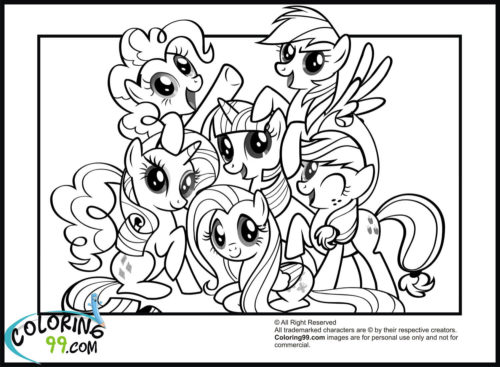 The mane six coloring page