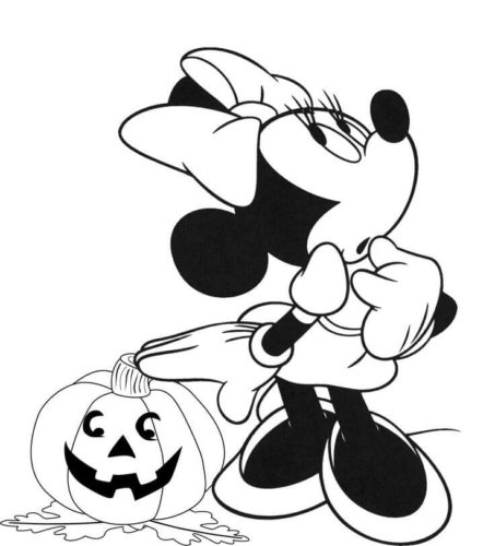 Minnie Mouse With Jack O Lantern