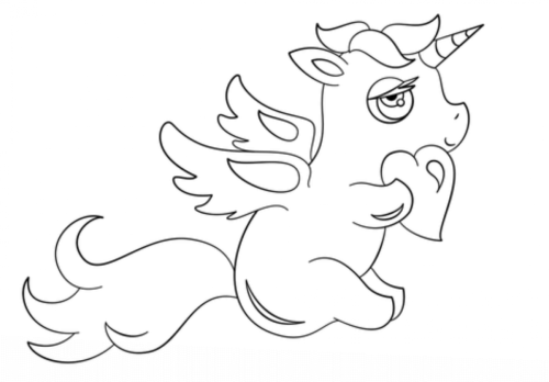 Chibi Unicorn coloring page