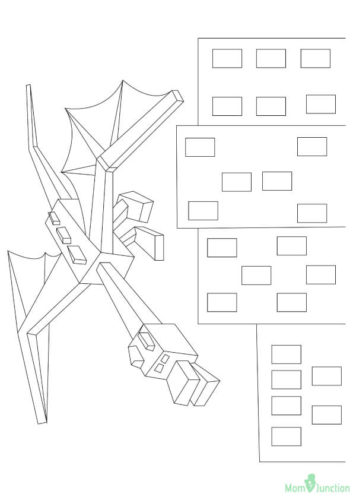 Ender Dragon All Set to Destroy The World Coloring Page