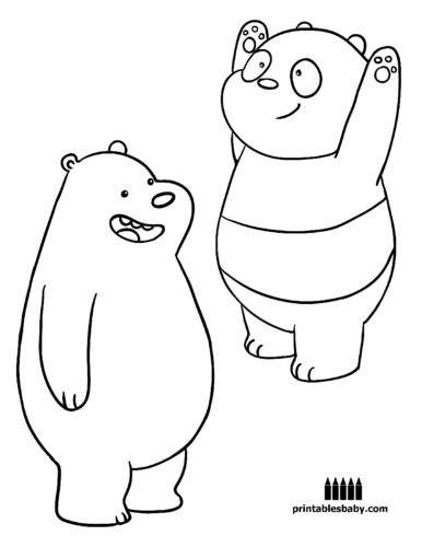Grizzly Bear And Panda Bear Coloring Page