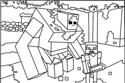 Minecraft Big White Guy Coloring Page