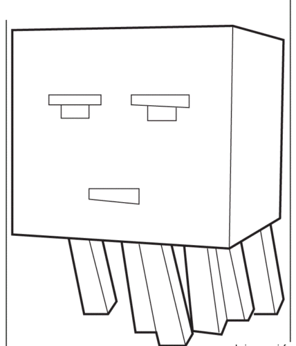 Minecraft Ghast Coloring Page