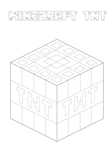 Minecraft TNT Coloring Page