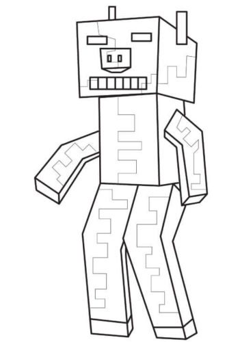 Minecraft Zombie Pigman Coloring Page