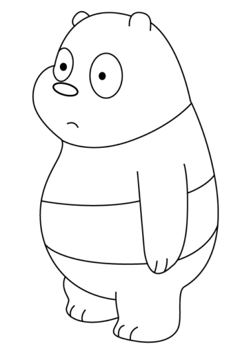 Panda Bear In A Serious Mood Coloring Page