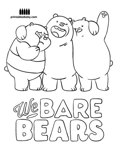 The Trio We Bare Bears Coloring Pages