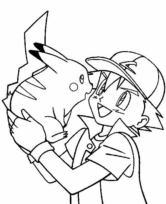 ash and friends coloring pages