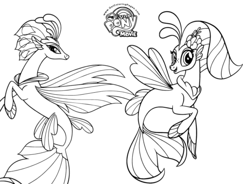 My Little Pony The Movie Coloring Page Queen Novo and Skystar
