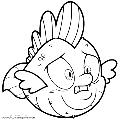 My Little Pony The Movie Coloring Page Spike the Pufferfish