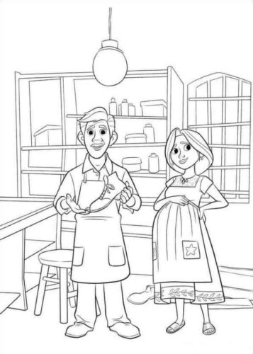 10. Miguel Parents Coloring Page