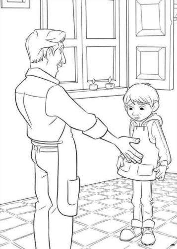 15. Miguel With His Father Coloring Page