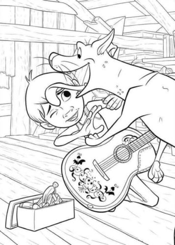 18. Miguel And Dante Having Fun Coloring Page