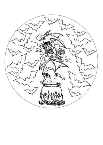 19.Teaching The Naughty Witches A Lesson Mandala Coloring Page