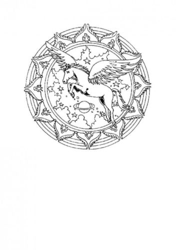 21.The Magical Powers Of An Unicorn Mandala Coloring Page