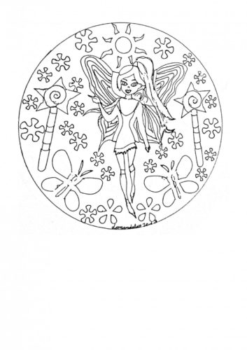 33.The Guardian Princess Mandala Coloring Page