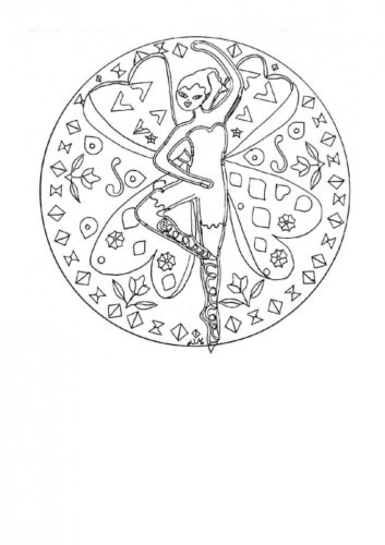 35.The Dancing Fairy Mandala Coloring Page
