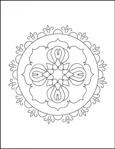 40.Colour The Rangoli Mandala Coloring Page