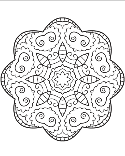 41. Fish Mandala Coloring Page