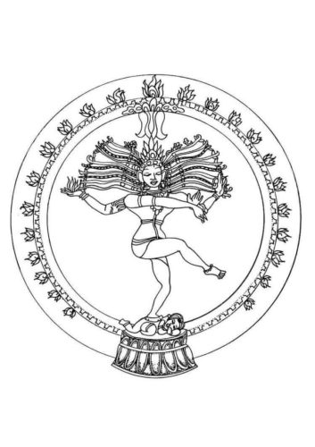 7.Natrajan- The Dancing God Mandala Coloring Page