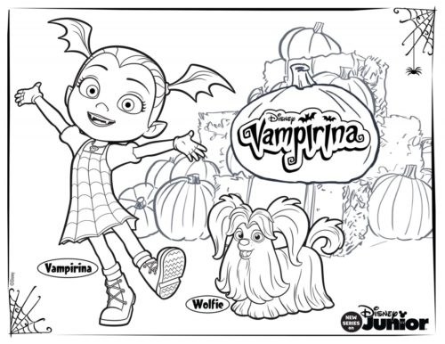 Vampirina And Wolfie Coloring Page