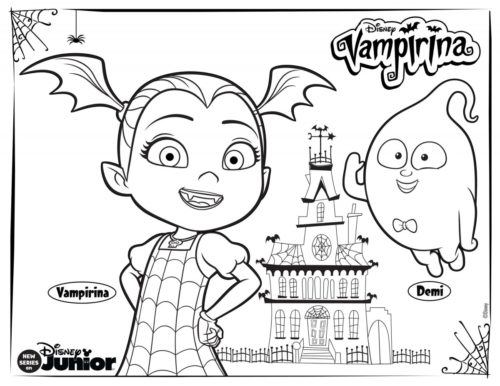 Vampirina and Demi Coloring Page