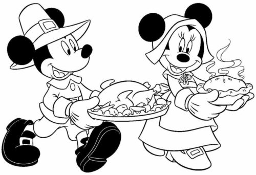 11 Mickey And Minnie Mouse Thanksgiving coloring page