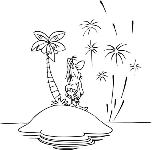 12. New Year Fireworks Coloring Page