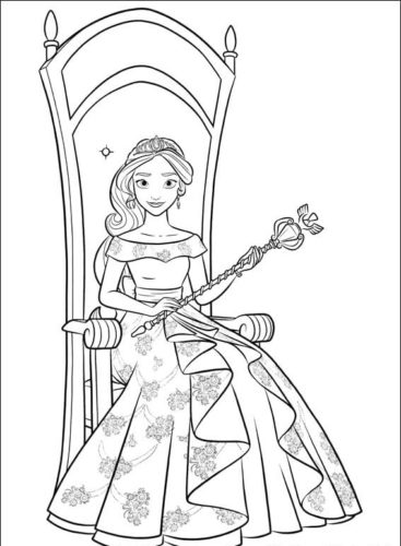 14 Elena On The Throne Coloring Page