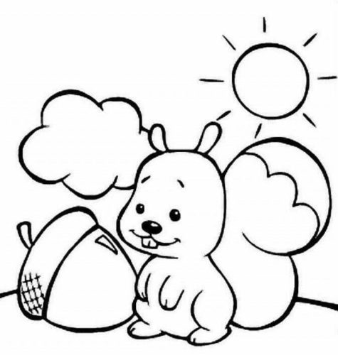 14 Zara Finds An Acorn For Thanksgiving coloring page