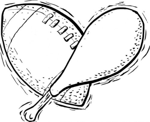 2 Turkey And Football Are A Good Match Thanksgiving coloring page