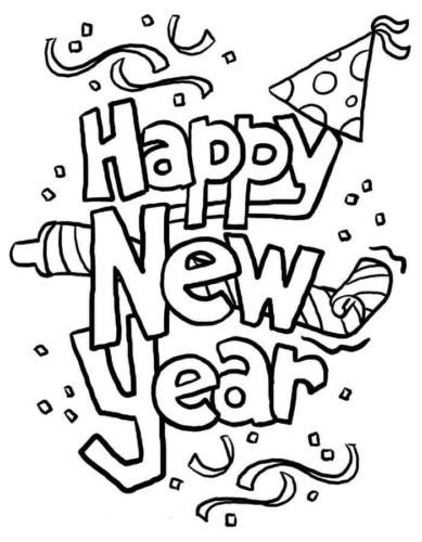 20. Happy New Year Coloring Pages