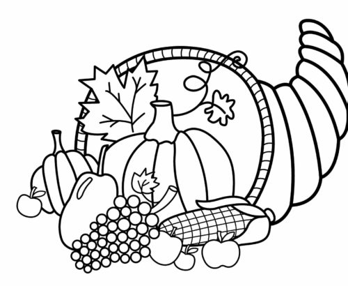 22 Cornucopia Thanksgiving coloring page