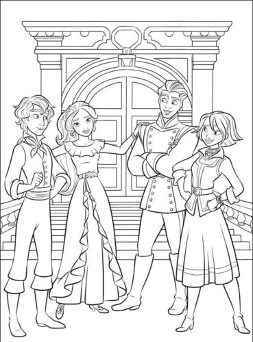 22 Elena Of Avalor, Gabe, Mateo And Naomi Coloring Page