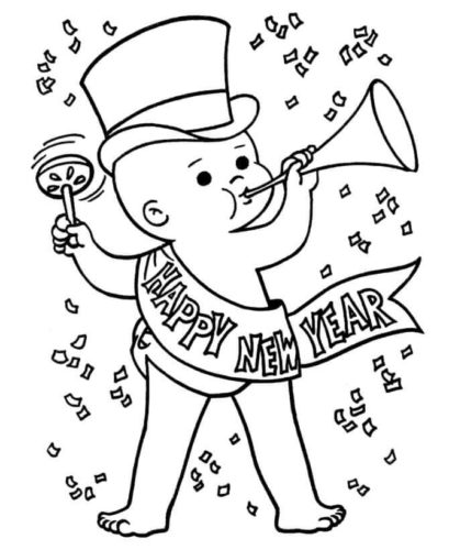 22. Baby New Year Coloring Page