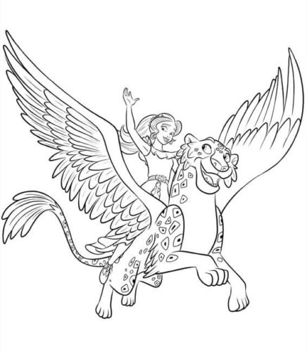 23 Elena Of Avalor With Jacquins Coloring Page