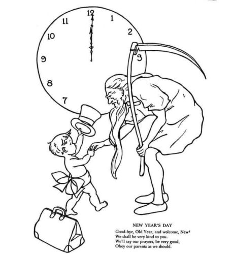 23. Father Time New Year Coloring Page
