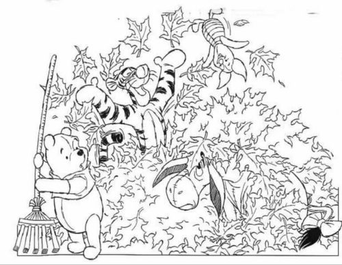 32 The Pile Of Leaves Thanksgiving coloring page