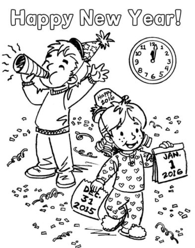 33. New Year Party Coloring pages