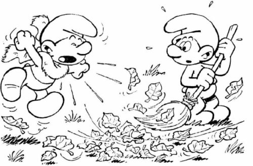 36 Smurfs Thanksgiving coloring page