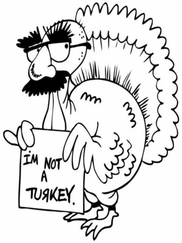 39 I Am Not Turkey Thanksgiving coloring page