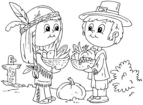 Native American Thanksgiving coloring page