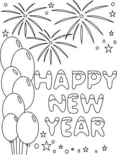 40. New Year Card Coloring Page