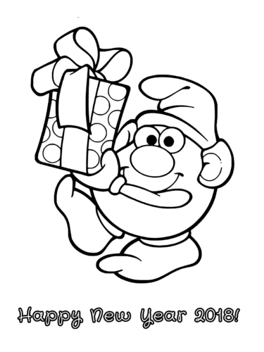 New Year 2018 Coloring Page Mr Potato Head