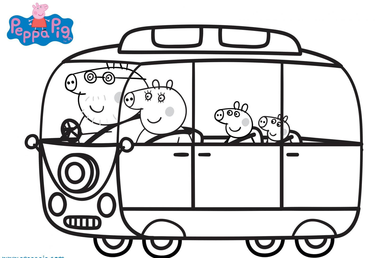 family peppa pig coloring page Pig peppa coloring family whole ...