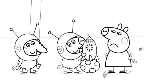 Peppa Pig, George And Emily Elefante Coloring Page