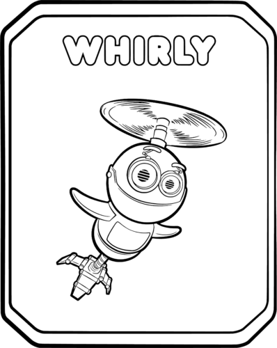 Rusty Rivets Flying Robot Whirly Coloring Page