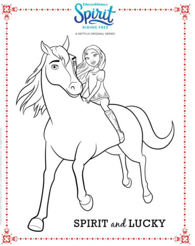 Spirit Riding Free Coloring Page Spirit and Lucky